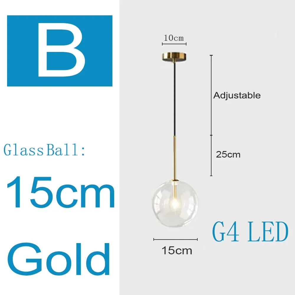 Suspension nordique moderne en verre clair