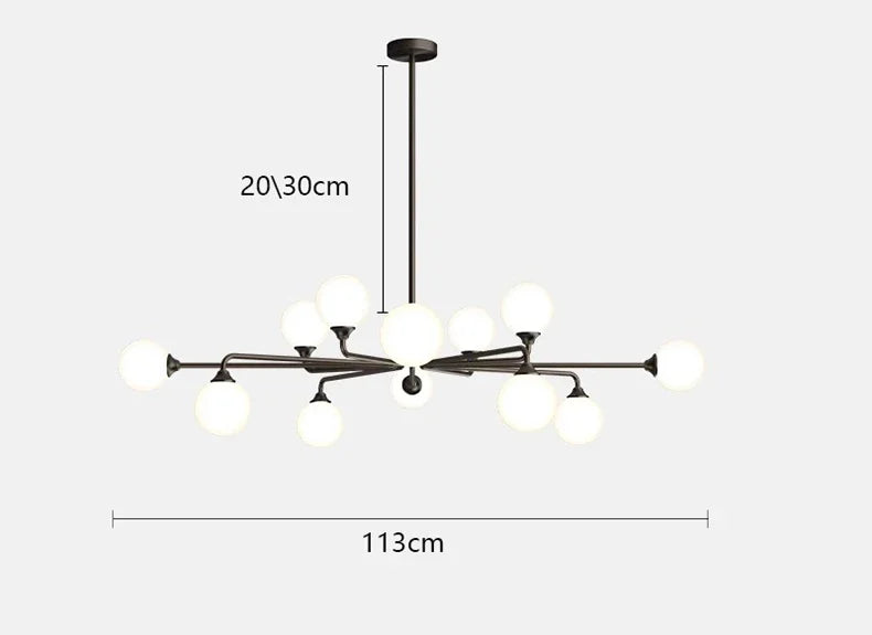 lustre moderne en verre suspendu pour décoration maison
