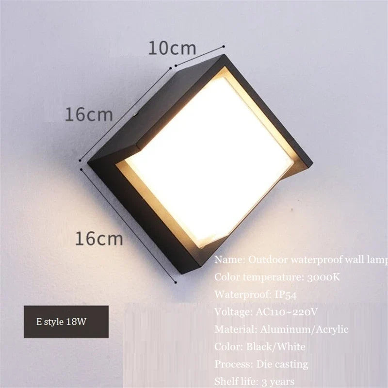 applique murale led étanche en aluminium pour jardin