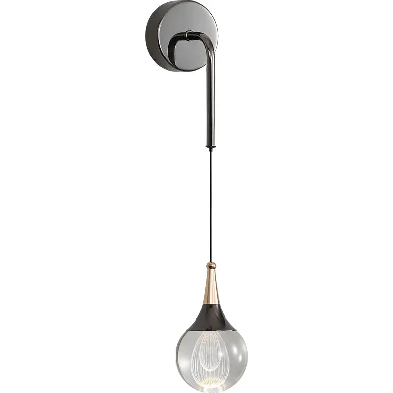 Lamp Globe Crystal Pendant Light 1-Light Mini Pendant Lighting For Kitchen,Teardrop Crystal Pendant Lamp For Bedroom Dining Roo