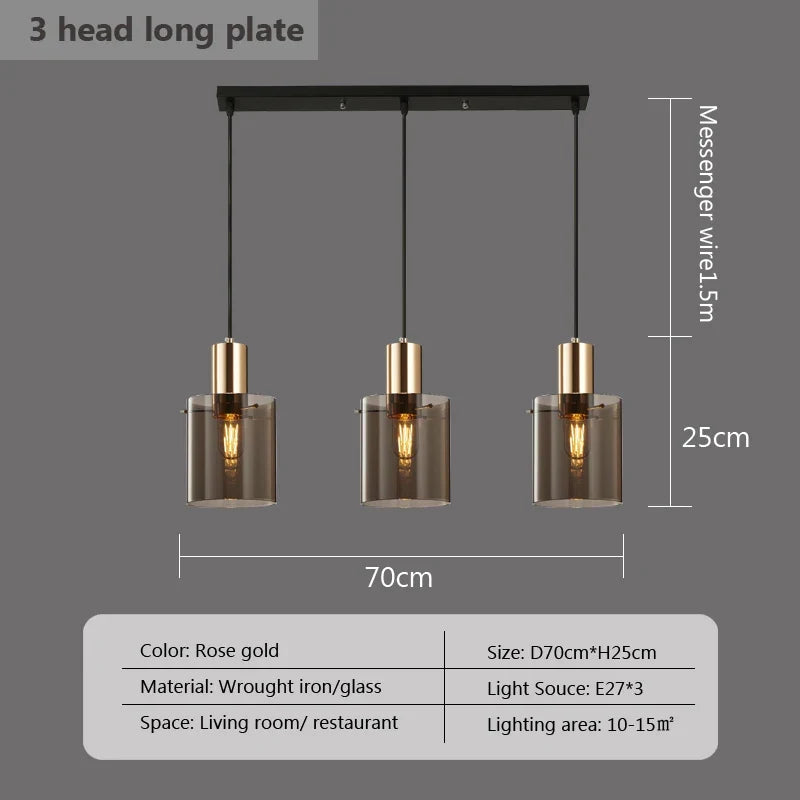 suspension moderne en verre pour éclairage intérieur élégant