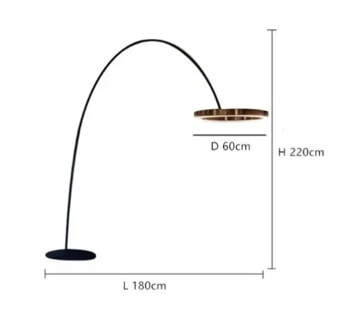 Lampe sur pied nordique en forme d'anneau de pêche
