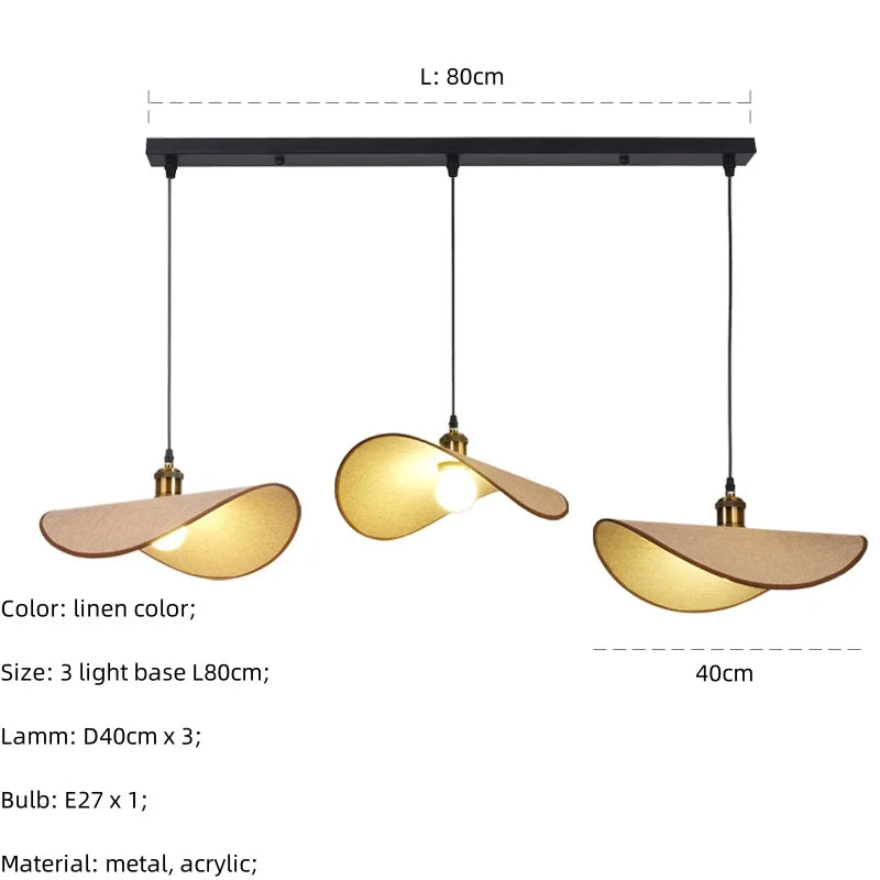 suspension Wabi Sabi minimalisme E27 Led lumière rétro chapeau Led suspension lampe salle à manger nordique lampe Led Droplight Luminarias