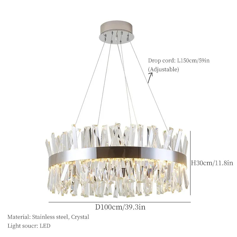 lustre en cristal nordique lumineux pour décoration moderne