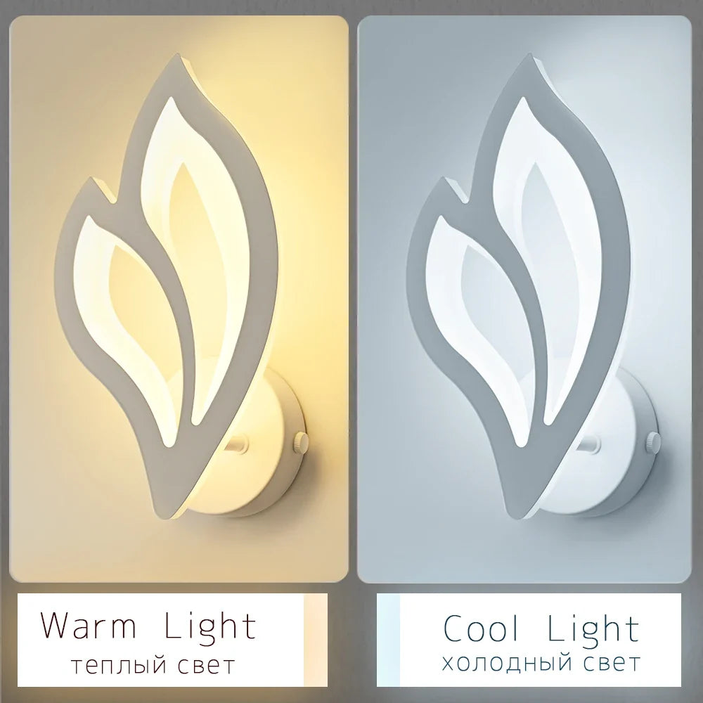 applique murale led moderne en forme de feuille pour éclairage intérieur