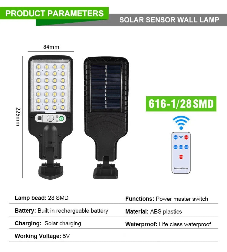 lampadaire solaire led avec capteur de mouvement et télécommande