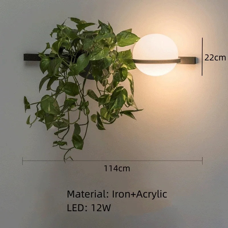 lustre moderne diy led avec pot de fleurs pour jardin céleste