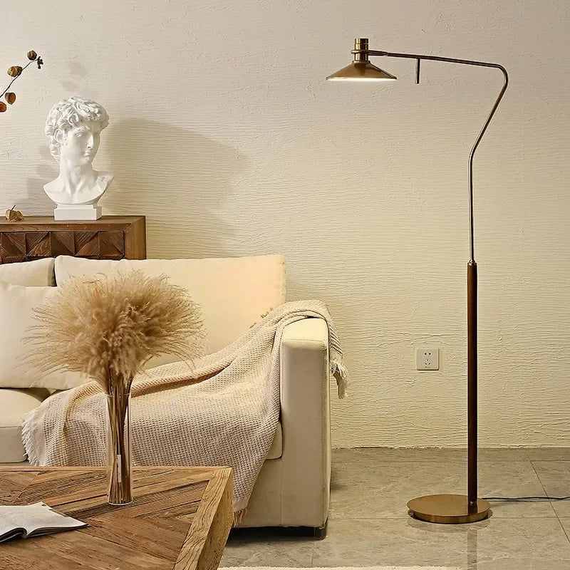lampadaire moderne en bois massif pour décoration rétro à LED