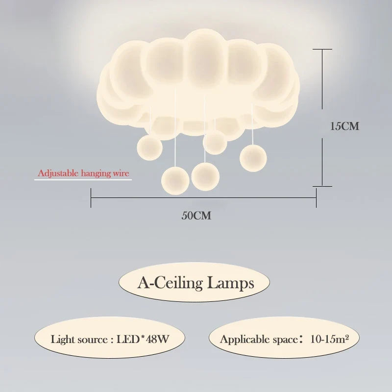 lustre moderne nuages romantique pour chambre enfant décoration intérieur
