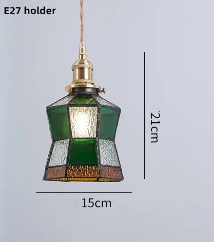 suspension nordique en verre teinté et cuivre élégant