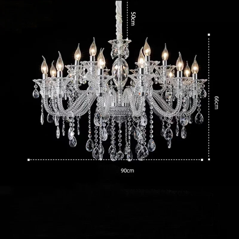 lustre moderne en verre cristal pour espace de luxe