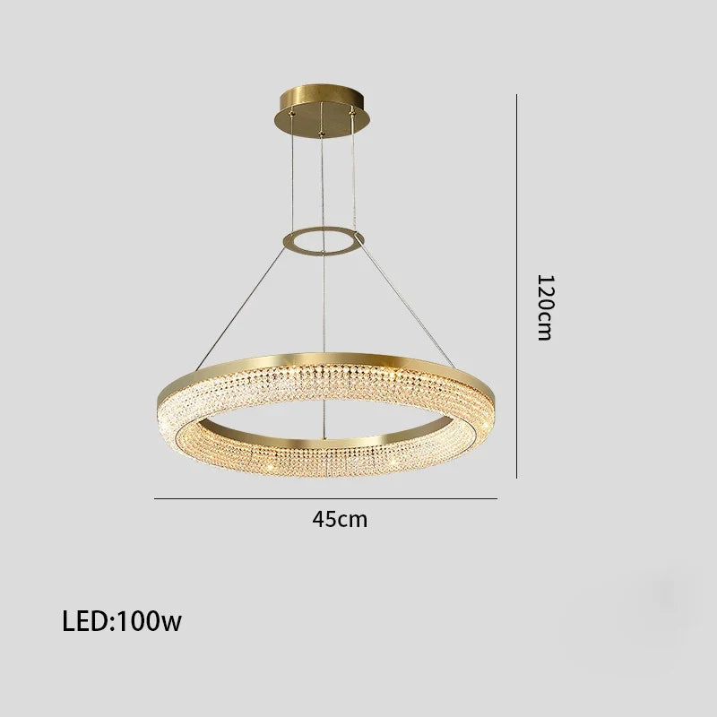 lustre de luxe led rond design moderne 	 pour intérieur