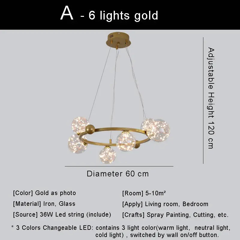 lustre led moderne design nordique pour décoration intérieure