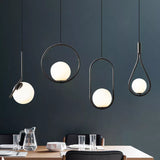 Suspension Anneau en métal noir LED