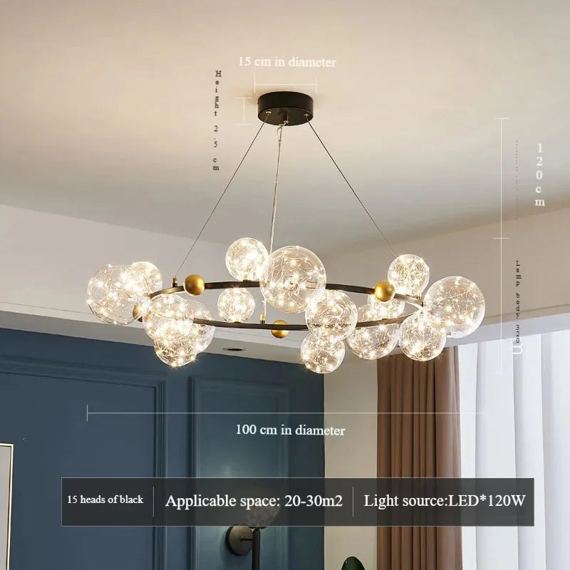 lustre nordique moderne étoilé pour un intérieur créatif