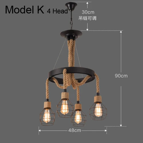 suspension rustiques industrielles avec corde pour intérieur