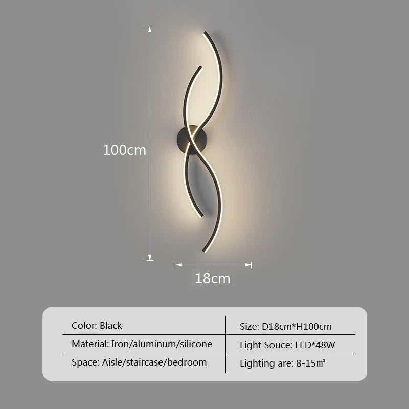 Applique murale led moderne minimaliste rayures déco intérieur chambre salon couloir