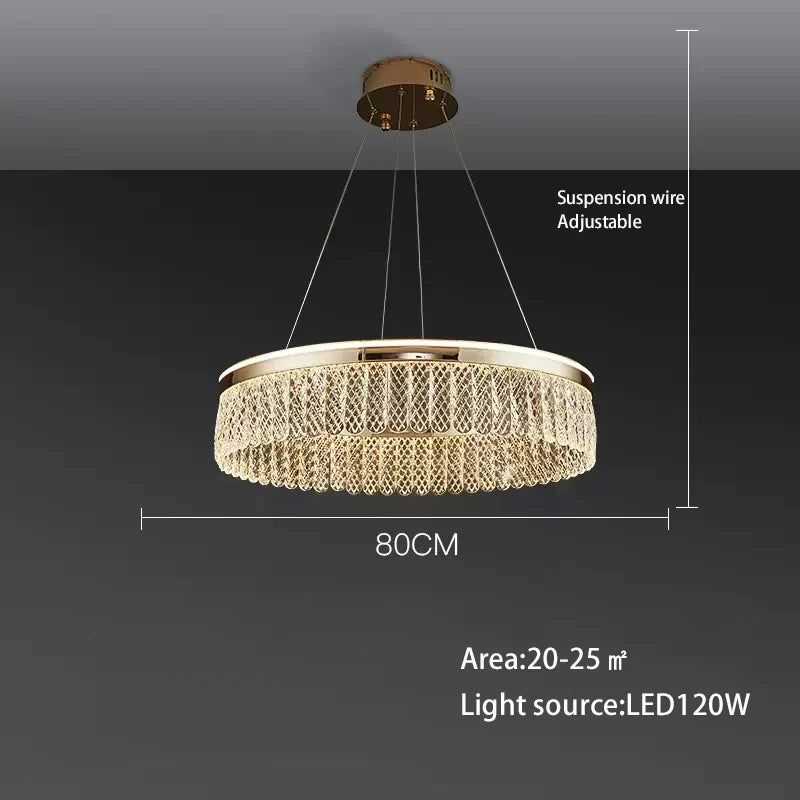 lustre sandyha moderne créatif anneau de luxe en cristal