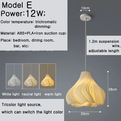 lustre moderne simple impression 3d créative à trois extrémités