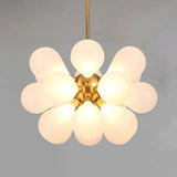 Lustre nordique boule verre led décoration maison suspendu