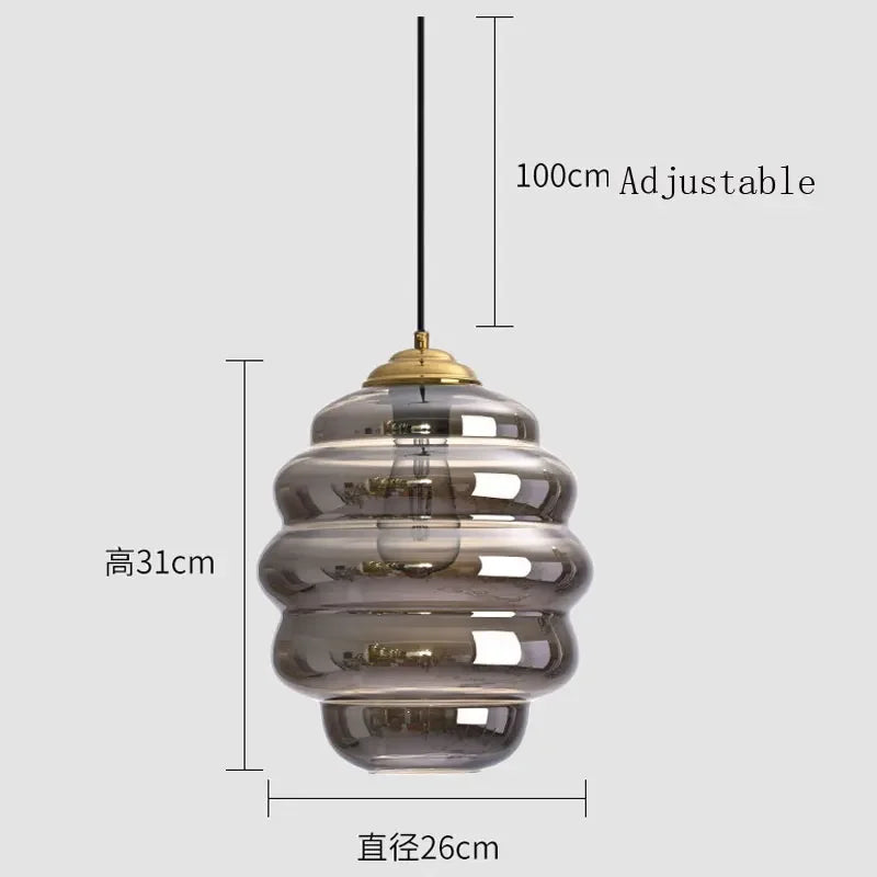 lustre moderne en verre pour cuisine et restaurant