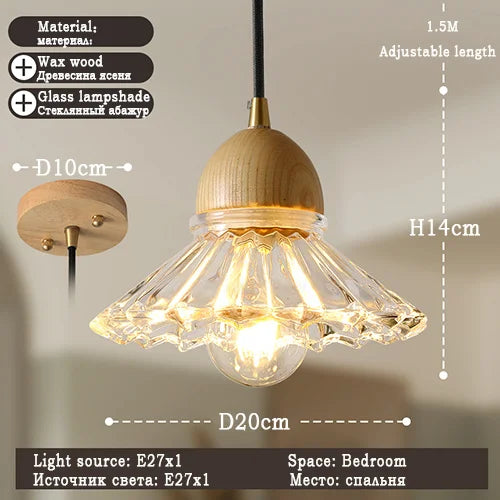 suspension LED en verre style nordique décoratif