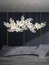 Lustre en verre blanc de luxe postmoderne