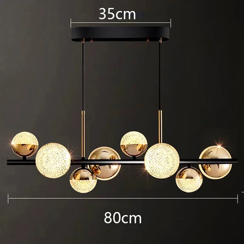 lustre moderne en verre led pour décoration intérieure