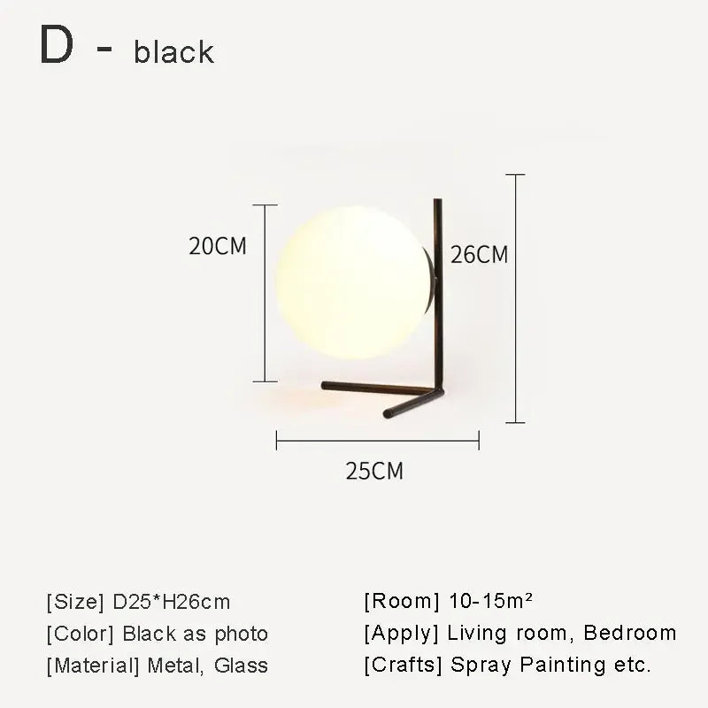 lampe à poser nordique en verre pour décoration moderne