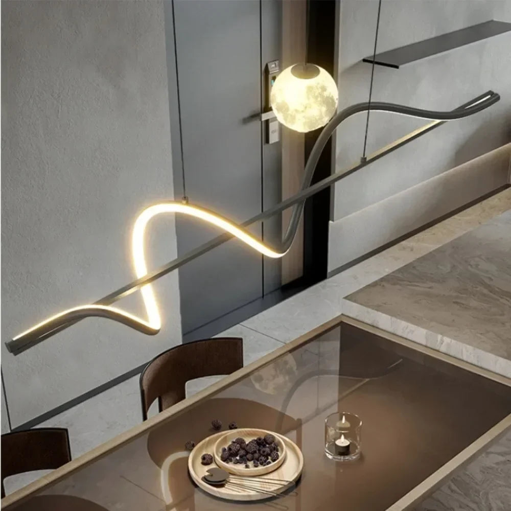 suspension linéaire moderne pour décoration intérieure nordique