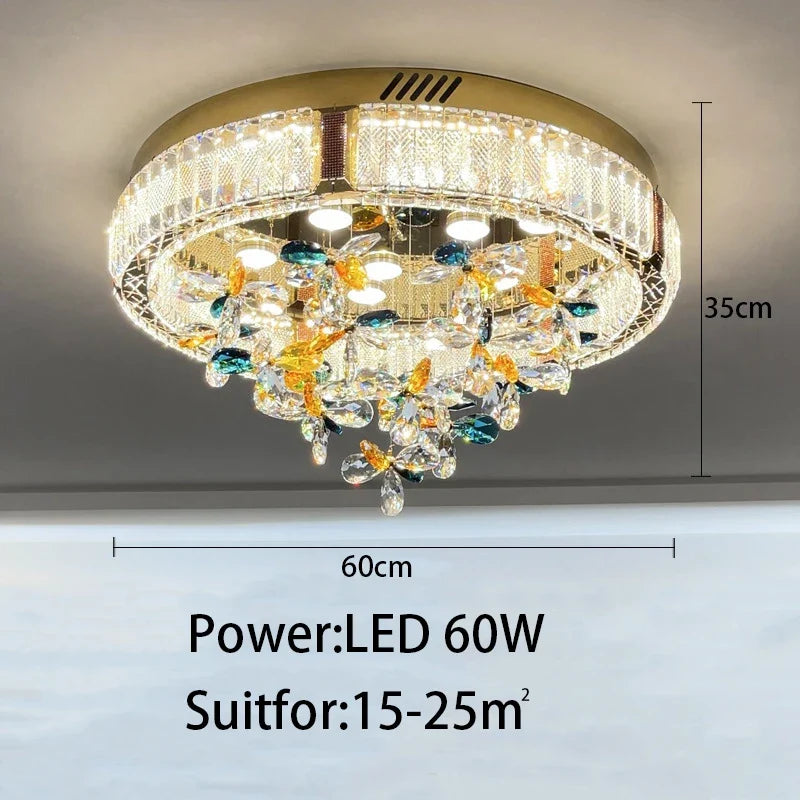 Plafonnier moderne en cristal luxe pour intérieur de villa