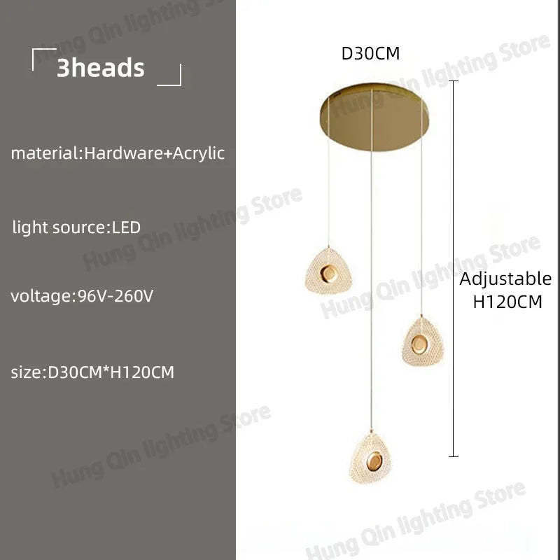 suspension design en acrylique pour intérieur moderne et loft