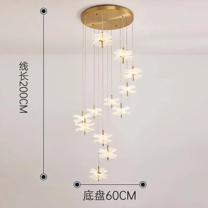 lustre en cristal led de luxe pour éclairage moderne créatif floral