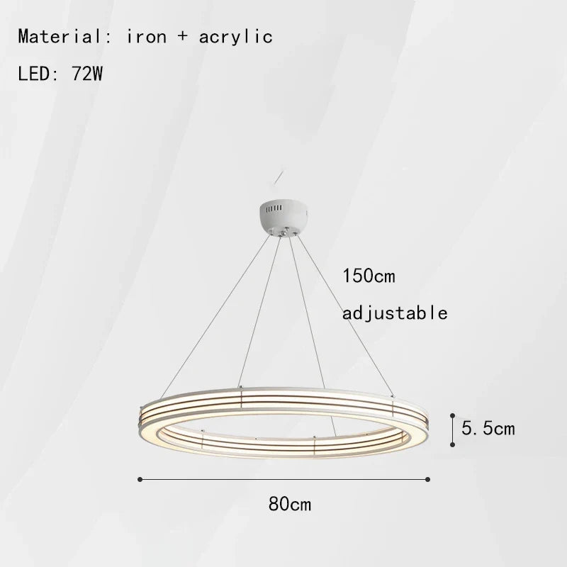 lustre art déco avec anneau pour éclairage suspendu réglable
