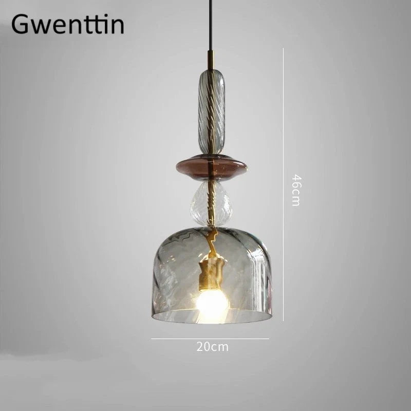 suspension en verre moderne pour décoration intérieure et luminaires