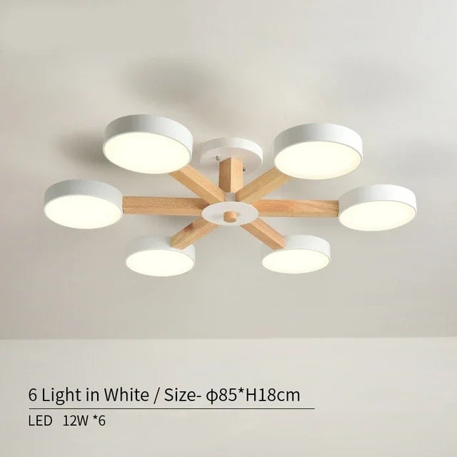 plafonnier moderne en bois à éclairage led pour décoration intérieure