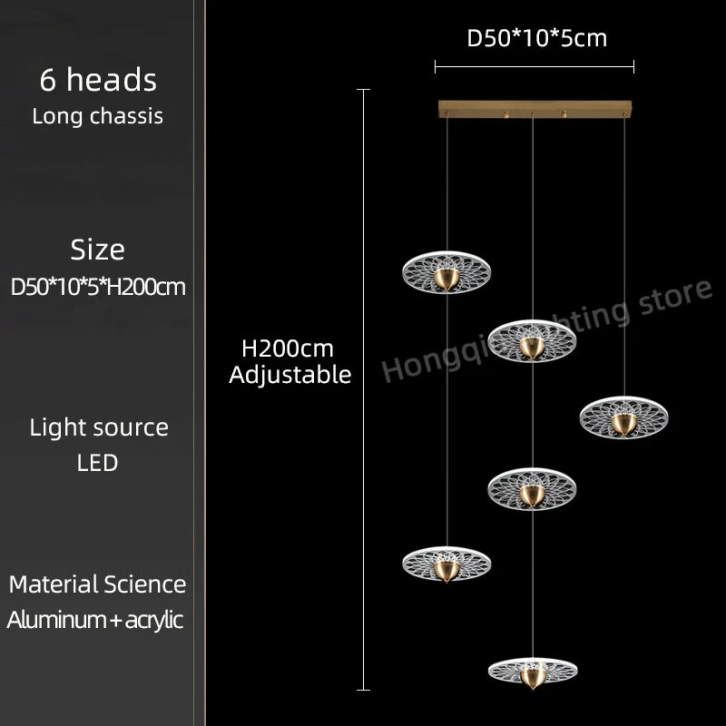 lustre moderne pour escalier design nordique simple et élégant