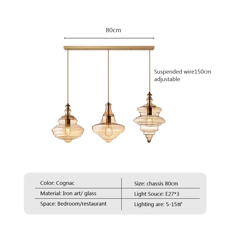 Suspension en verre de style industriel