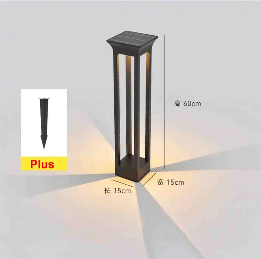 lampe solaire d'extérieur en aluminium pour éclairage de jardin