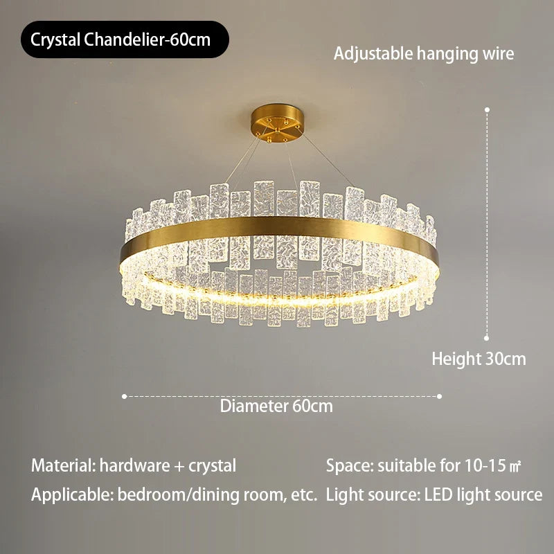 suspension moderne nordique en verre cristal design élégant