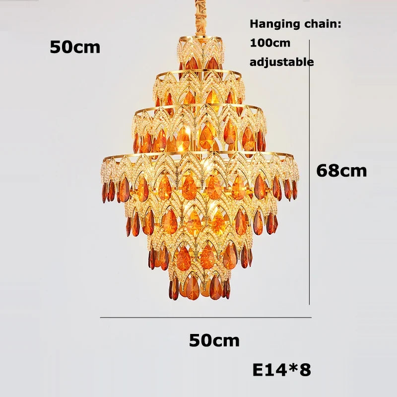 lustre dimmable en cristal design pour intérieur moderne