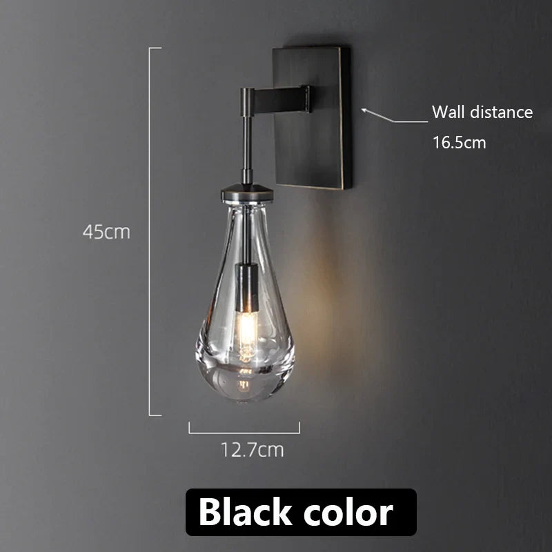 applique murale minimaliste de luxe en verre et cuivre led 2023