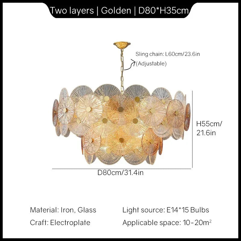 lustre moderne en verre design pour décoration intérieure