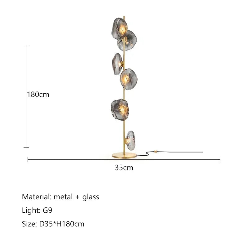 Scandinavia Glass Shade Led Floor Lamp Living Room Home Decor Corner Sofa Bedroom Bedside Standing Table Light