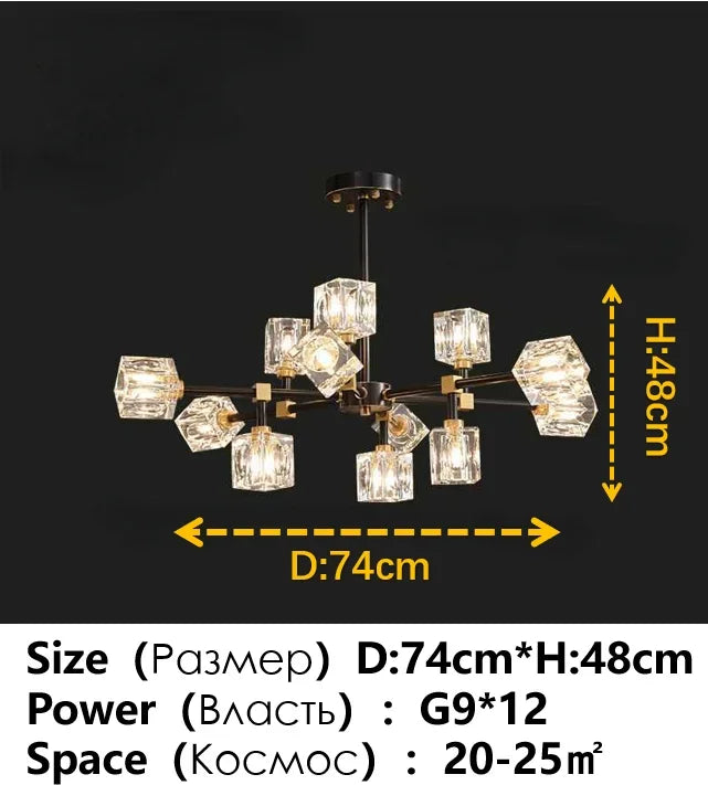 Modern Ceiling Crystal Chandelier Table, Restaurant, Kitchen Bar LED Chandelier Minimalist Home Decoration Light Luxury Crystal