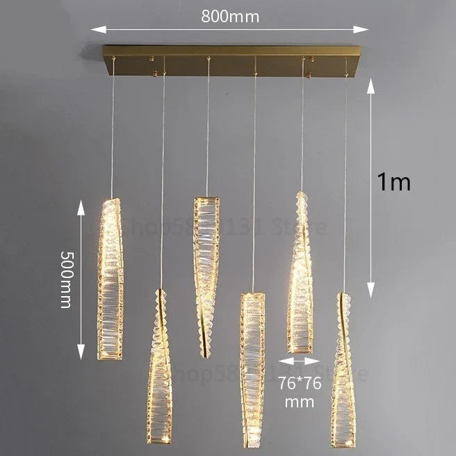 suspension en cristal moderne pour intérieur art déco minimaliste