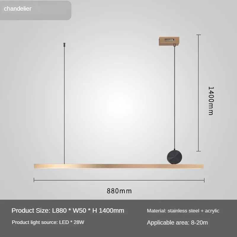 suspension led en acier inoxydable pour décoration moderne