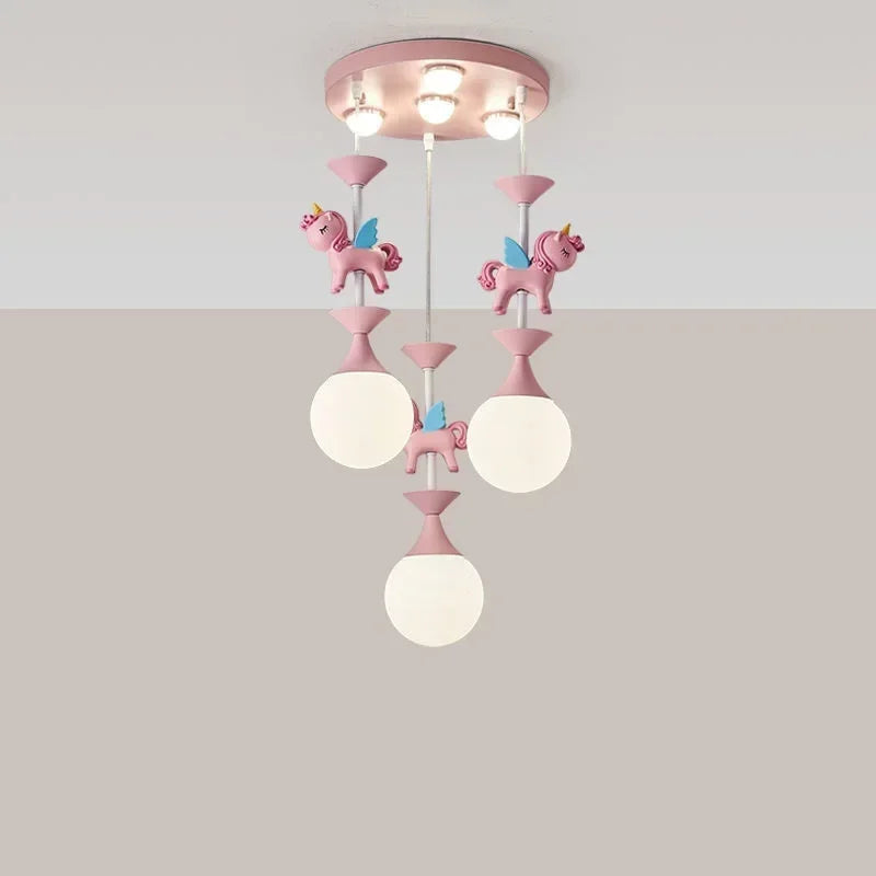 lustre led moderne carrousel pour enfants style princesse