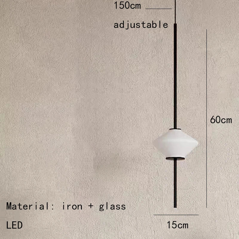 Suspension LED en verre blanc moderne