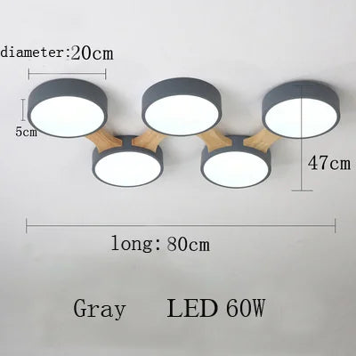 plafonnier moderne en bois avec éclairage led intérieur